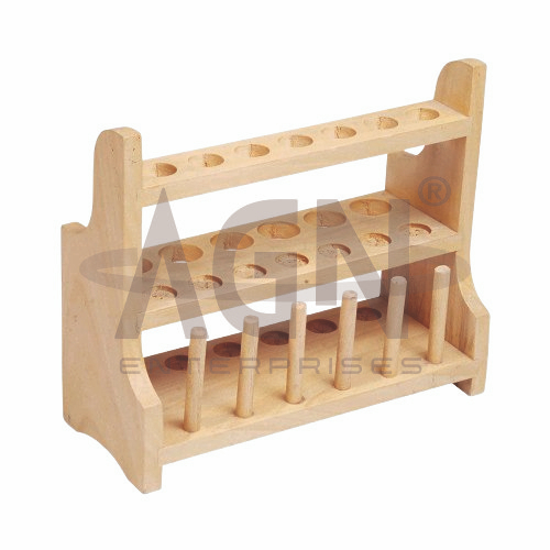 AJKANT Test Tube Stand Wooden 2 (Model: AJK-CHLA-14128)