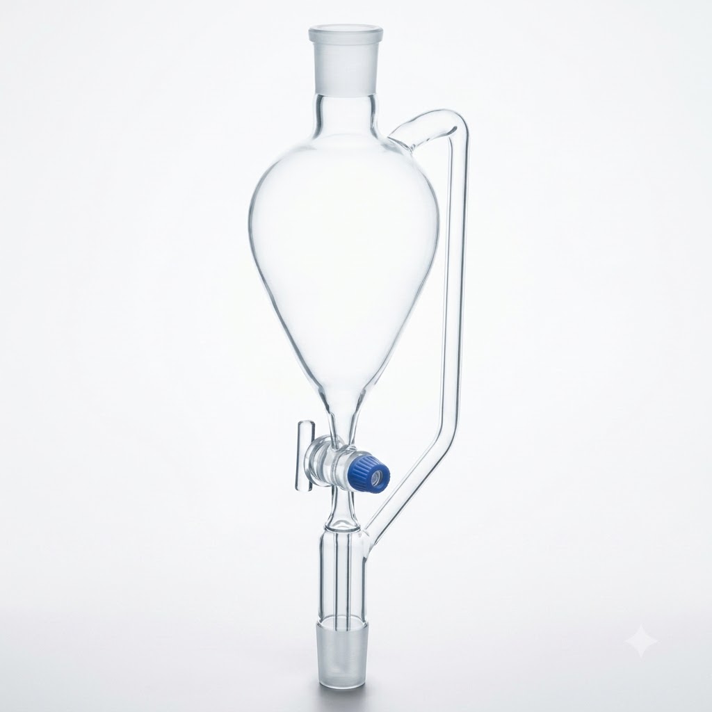[AJK-FUNN-9079] AJKANT Pressure Equalising Funnels Pear Shape with Glass Stopcock And Drip Stem (Model: AJK-FUNN-9079)