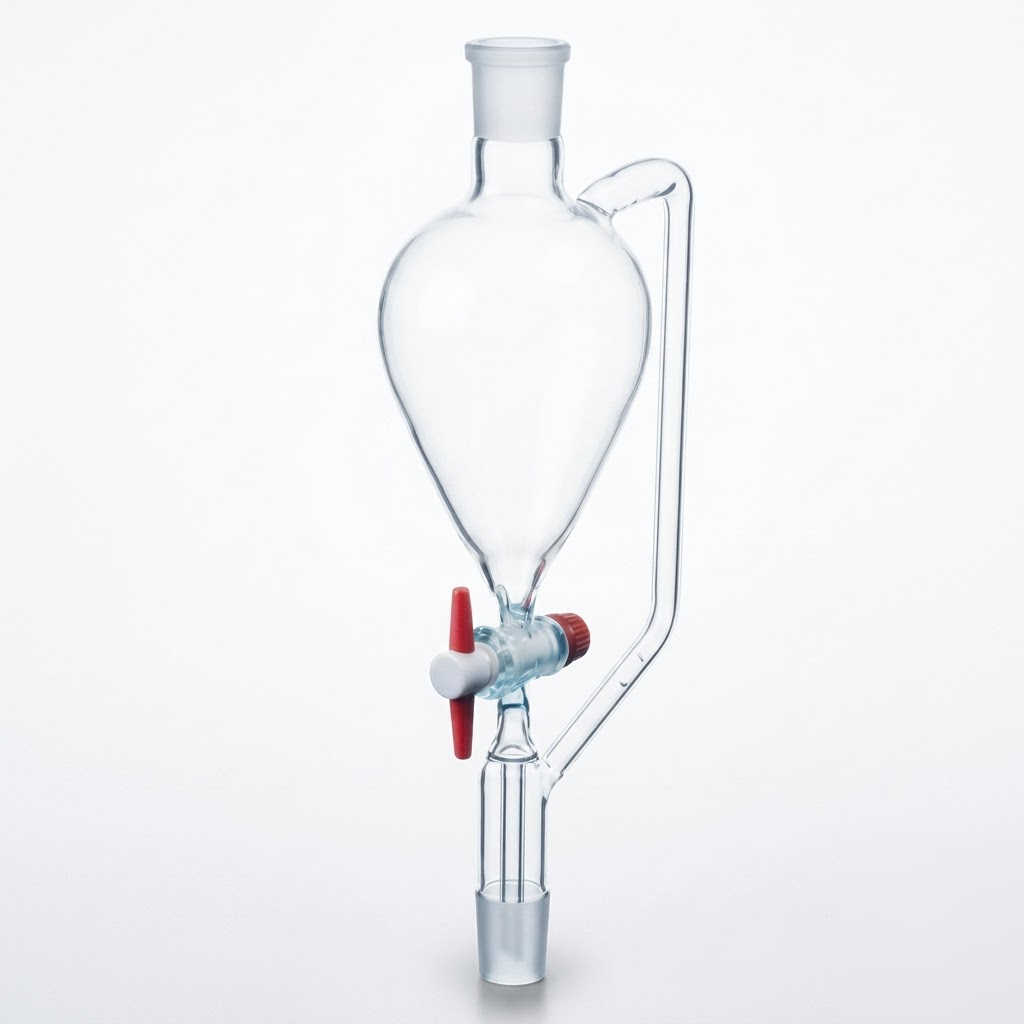 [AJK-FUNN-9073] AJKANT Dropping Funnels Pear Shape with PTFE Stopcock And Drip Stem (Model: AJK-FUNN-9073)