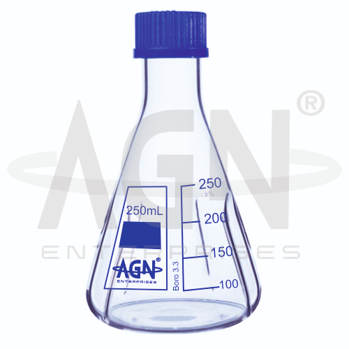 [AJK-FLAS-8967] AJKANT Flasks Conical Baffled with Screw Cap (Model: AJK-FLAS-8967)