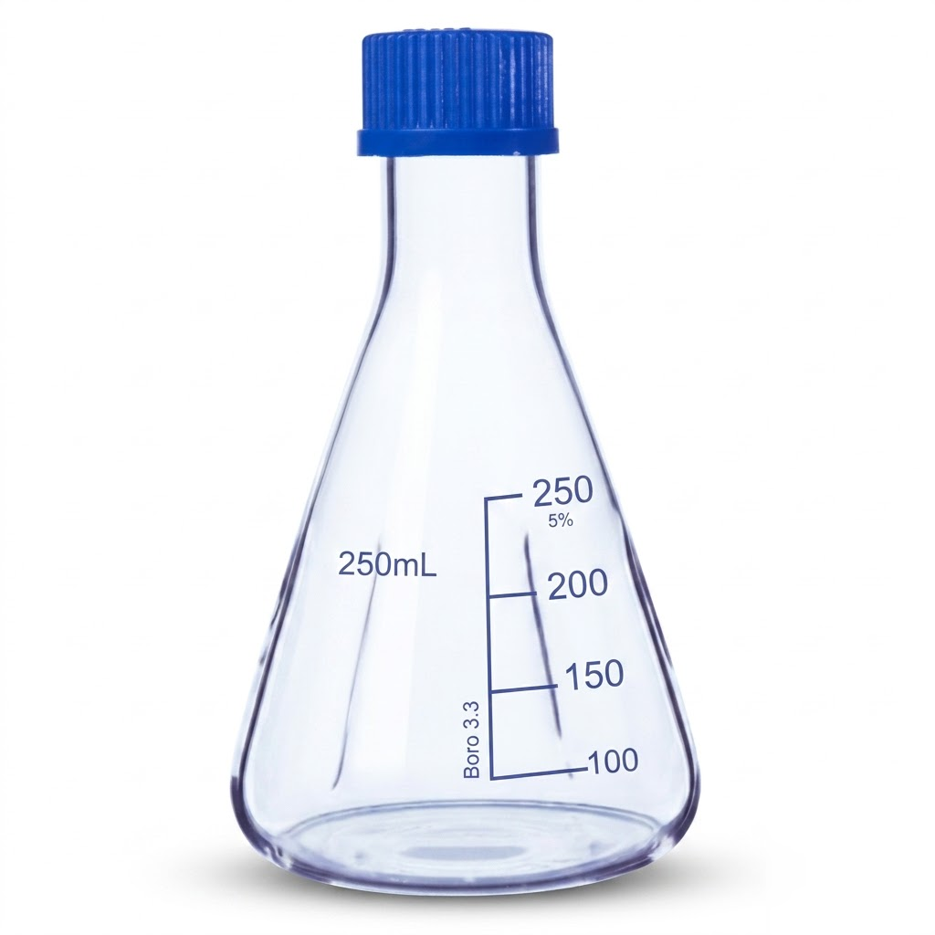 [AJK-FLAS-8967] AJKANT Flasks Conical Baffled with Screw Cap (Model: AJK-FLAS-8967)