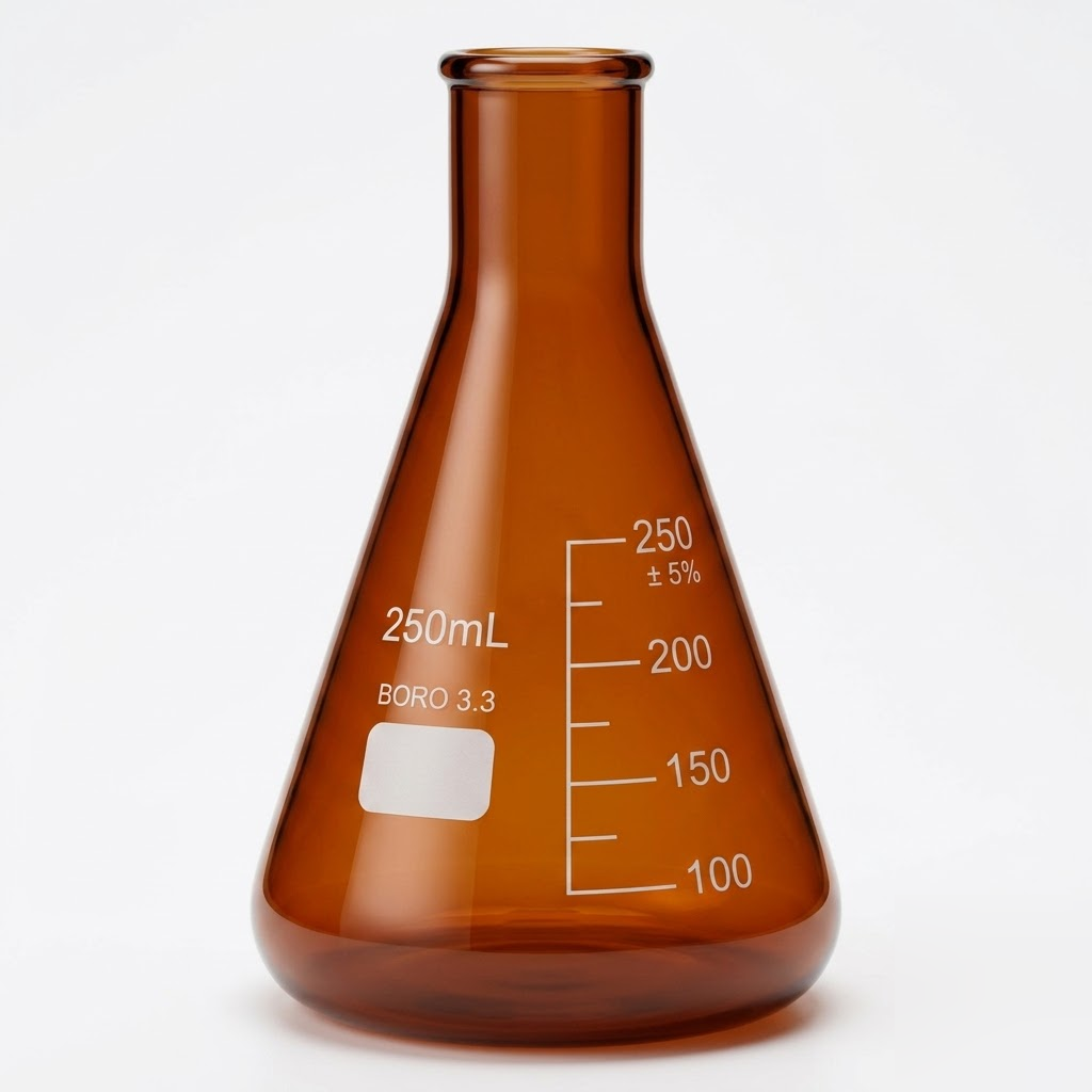 [AJK-FLAS-8958] AJKANT Flasks Erlenmeyer Amber Narrow Mouth (Model: AJK-FLAS-8958)