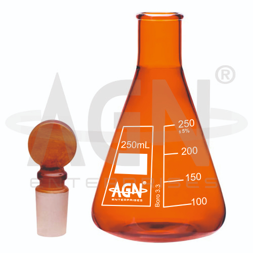 [AJK-FLAS-8952] AJKANT Flasks Erlenmeyer Amber with Socket (Model: AJK-FLAS-8952)