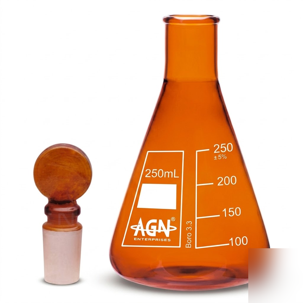 [AJK-FLAS-8952] AJKANT Flasks Erlenmeyer Amber with Socket (Model: AJK-FLAS-8952)