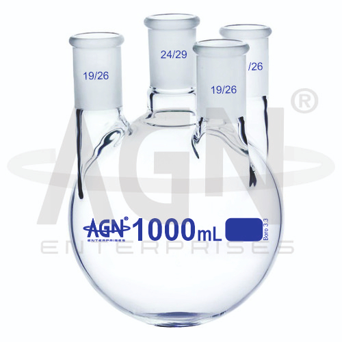 [AJK-FLAS-8933] AJKANT Boiling Flasks Round Bottom Three Necks Parallel (Model: AJK-FLAS-8933)
