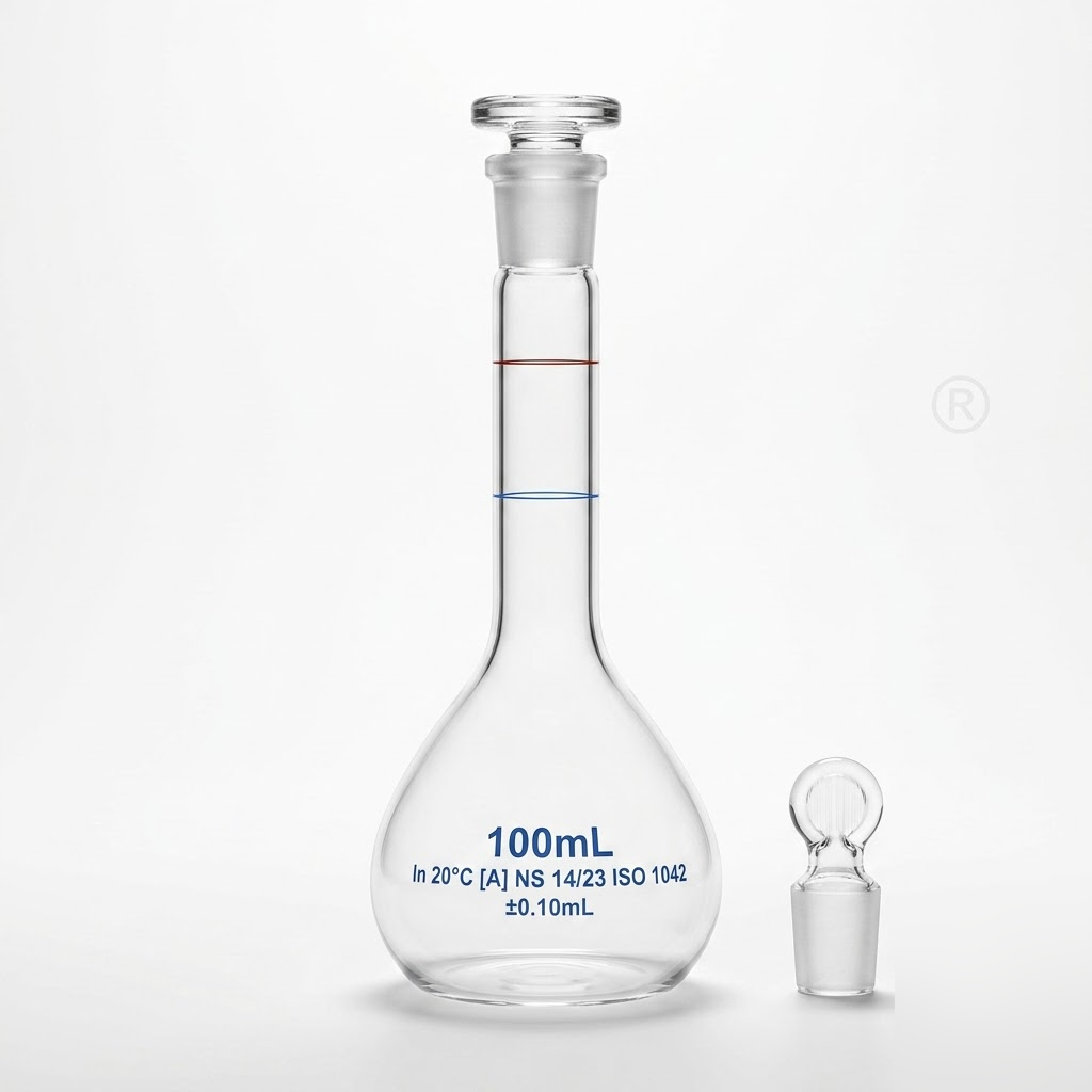 [AJK-LAGL-8876] AJKANT Volumetric Flasks Wide Mouth Amber Class A with Batch Certificate (Model: AJK-LAGL-8876)