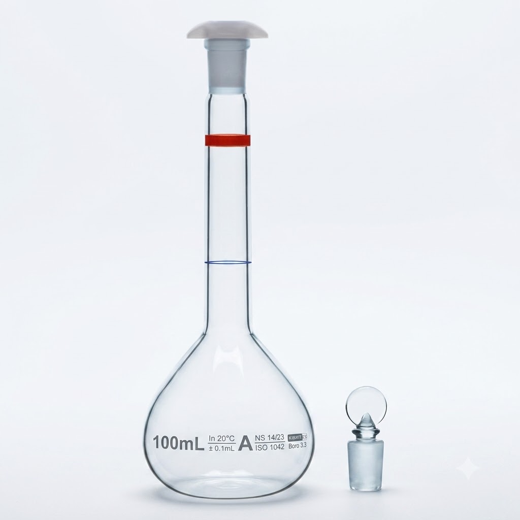 AJKANT Volumetric Flasks Wide Mouth Amber Class A with Batch Certificate (Model: AJK-LAGL-8876)