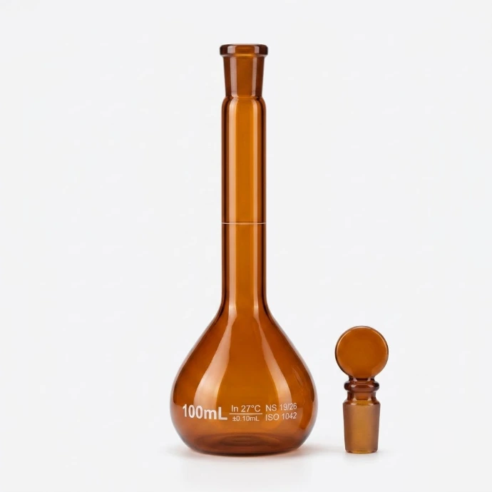 [AJK-LAGL-8872] AJKANT Volumetric Flasks Wide Mouth Amber Class A (Model: AJK-LAGL-8872)