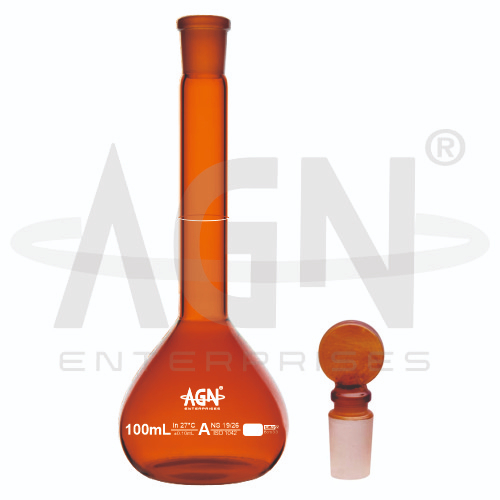 [AJK-LAGL-8872] AJKANT Volumetric Flasks Wide Mouth Amber Class A (Model: AJK-LAGL-8872)