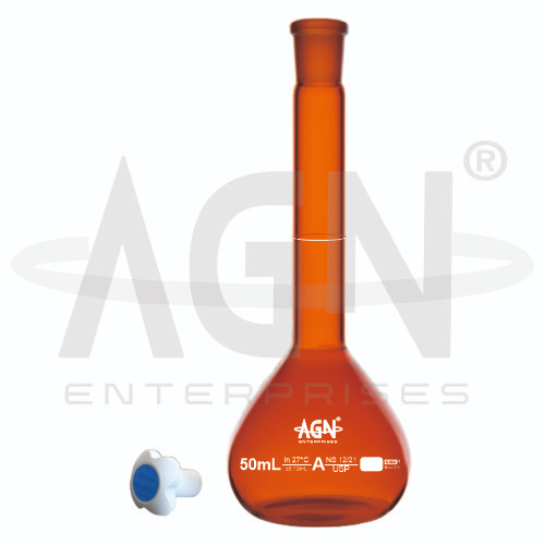[AJK-LAGL-8816] AJKANT Volumetric Flasks Amber USP Class A with Batch Certificate (Model: AJK-LAGL-8816)