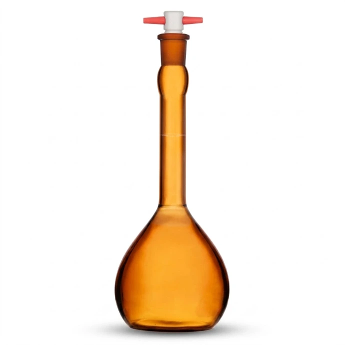 [AJK-LAGL-8811] AJKANT Volumetric Flasks Amber with PTFE Stopper ASTM Class A with Batch Certificate (Model: AJK-LAGL-8811)