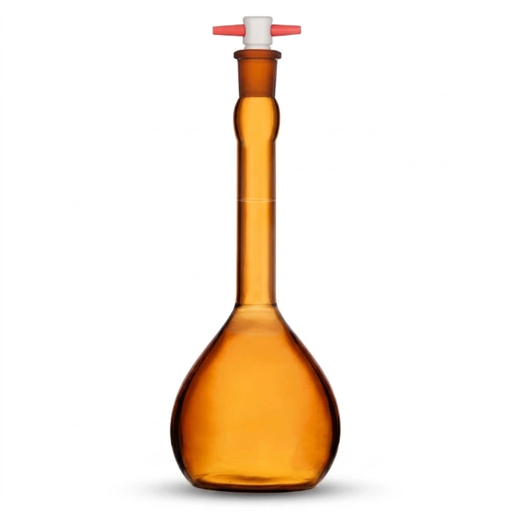 [AJK-LAGL-8811] AJKANT Volumetric Flasks Amber with PTFE Stopper ASTM Class A with Batch Certificate (Model: AJK-LAGL-8811)