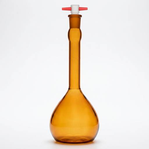 [AJK-LAGL-8807] AJKANT Volumetric Flasks Amber with Penny Head Stopper ASTM Class A with Batch Certificate (Model: AJK-LAGL-8807)