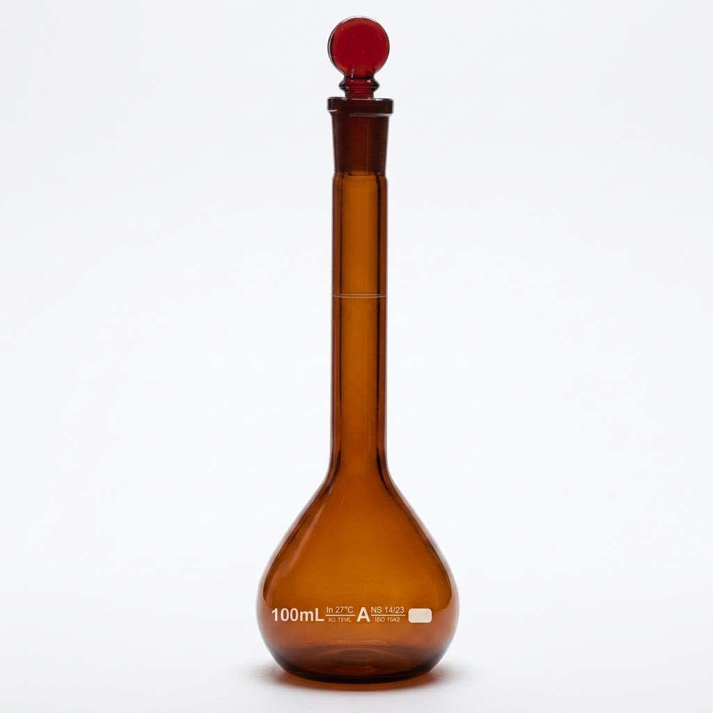 [AJK-LAGL-8801] AJKANT Volumetric Flasks Amber Class A with Batch Certificate (Model: AJK-LAGL-8801)