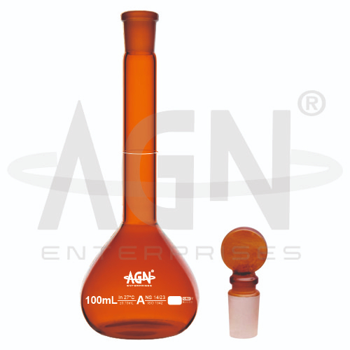[AJK-LAGL-8801] AJKANT Volumetric Flasks Amber Class A with Batch Certificate (Model: AJK-LAGL-8801)