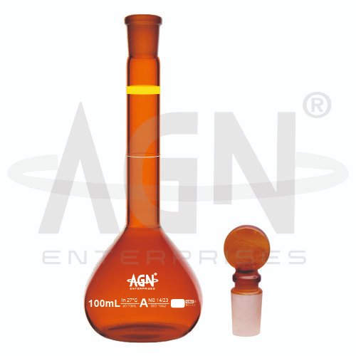 [AJK-LAGL-8799] AJKANT Volumetric Flasks Amber Colour Coded Class A (Model: AJK-LAGL-8799)
