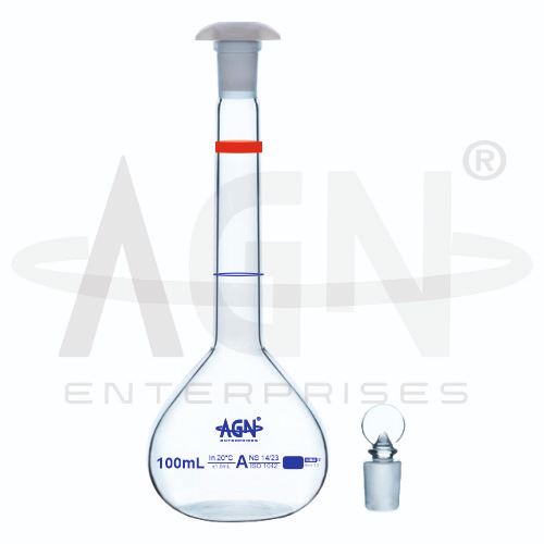 [AJK-LAGL-8793] AJKANT Volumetric Flasks Wide Mouth Clear Colour Coded Class A (Model: AJK-LAGL-8793)