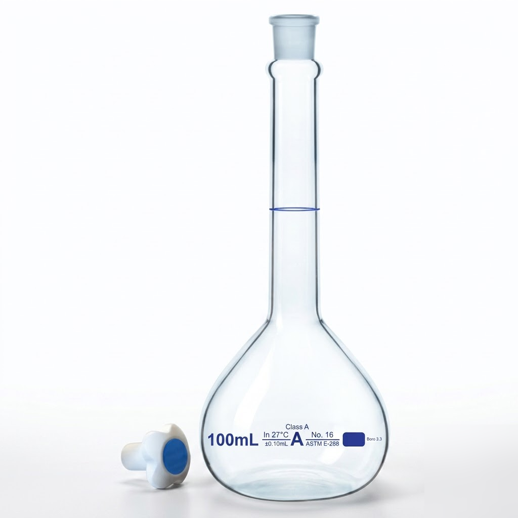 [AJK-LAGL-8784] AJKANT Volumetric Flasks Clear with PTFE Stopper ASTM Class A with Batch Certificate (Model: AJK-LAGL-8784)