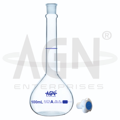 [AJK-LAGL-8784] AJKANT Volumetric Flasks Clear with PTFE Stopper ASTM Class A with Batch Certificate (Model: AJK-LAGL-8784)