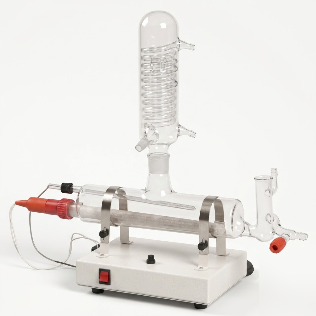 [AJK-DIST-8757] AJKANT Horizontal Single Stage Quartz Distillation Horizontal Quartz Boiler fitted (Model: AJK-DIST-8757)