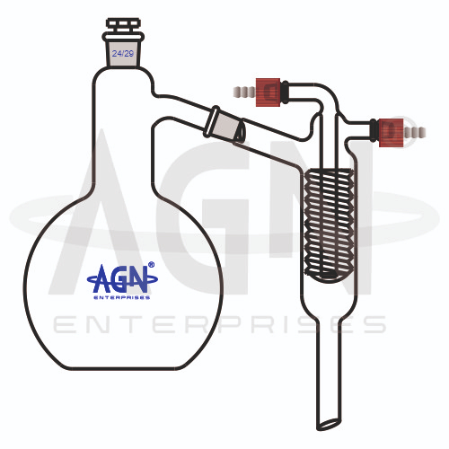 [AJK-DIST-8586] AJKANT Distilling Apparatus with Friedrich Condenser Interchangeable Joints And Stopper (Model: AJK-DIST-8586)