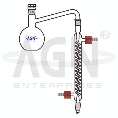 [AJK-DIST-8584] AJKANT Distilling Apparatus Phenol Distillation with Graham Condenser Interchangeable Joints And Stopper (Model: AJK-DIST-8584)