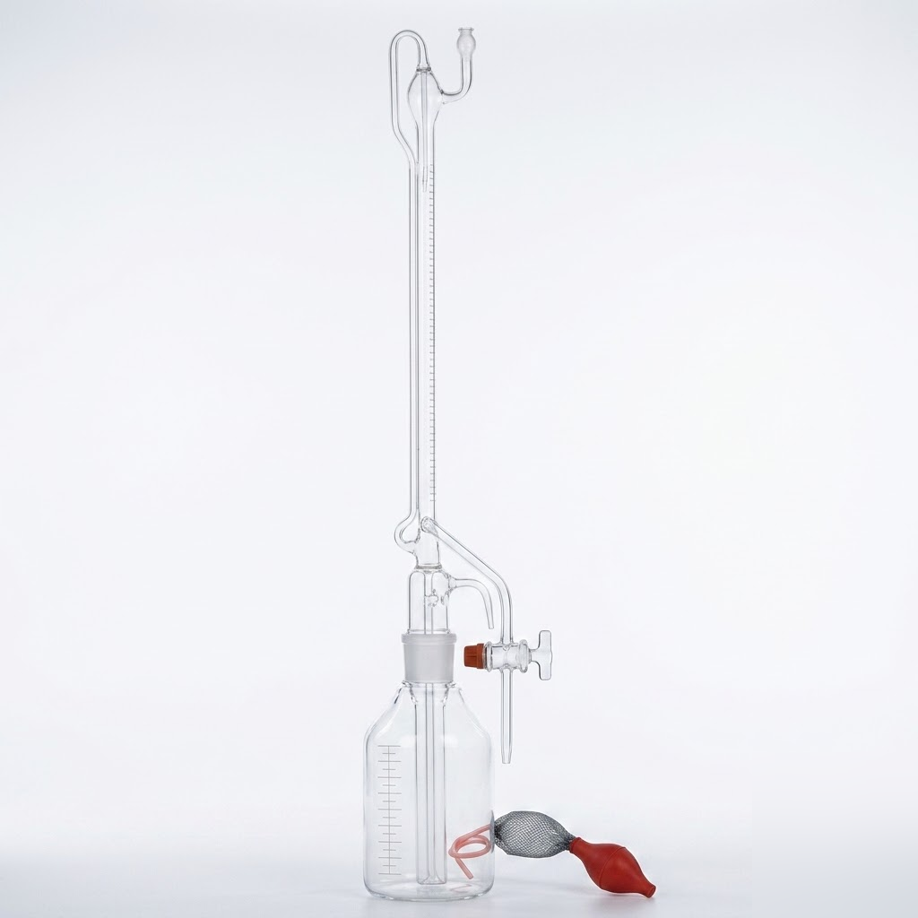 AJKANT Burettes with Straight Bore Glass Key Stopcock Schellbach Stripe Class A with Batch Certificate (Model: AJK-BURE-8039)