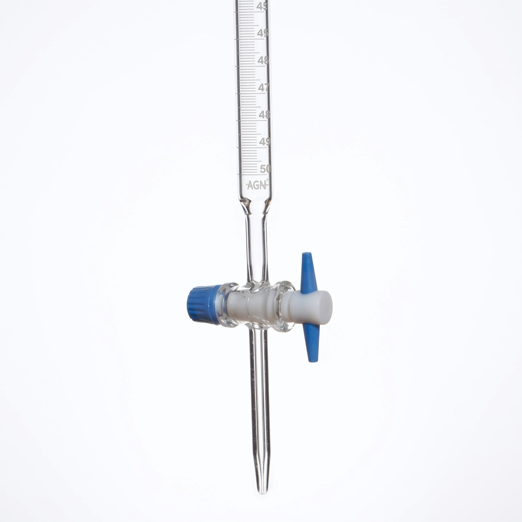 AJKANT Burettes with PTFE Key Stopcock Schellbach Stripe Class A with Batch Certificate (Model: AJK-BURE-8006)