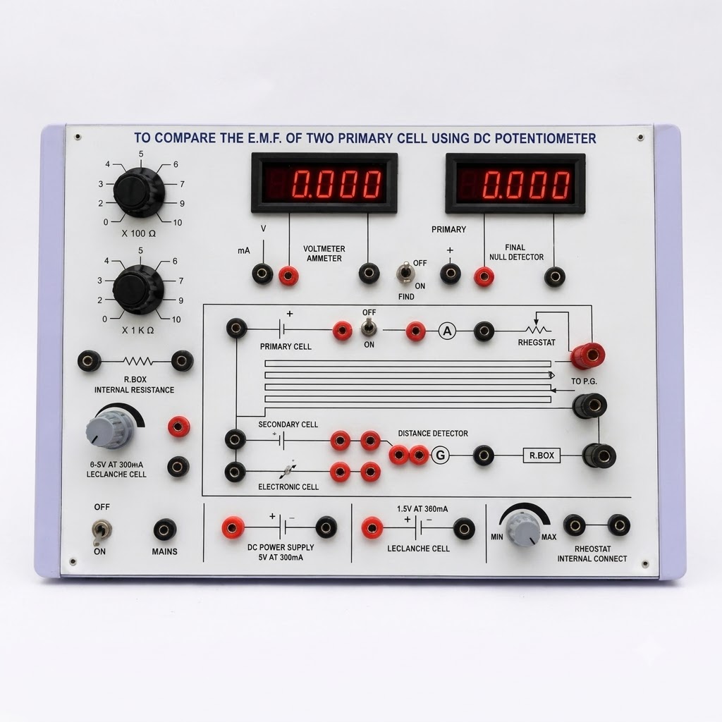 AJKANT Compare The Emf of Two Primary Cells Using Dc Potentiometer (Model: AJK-PHIN-7475)