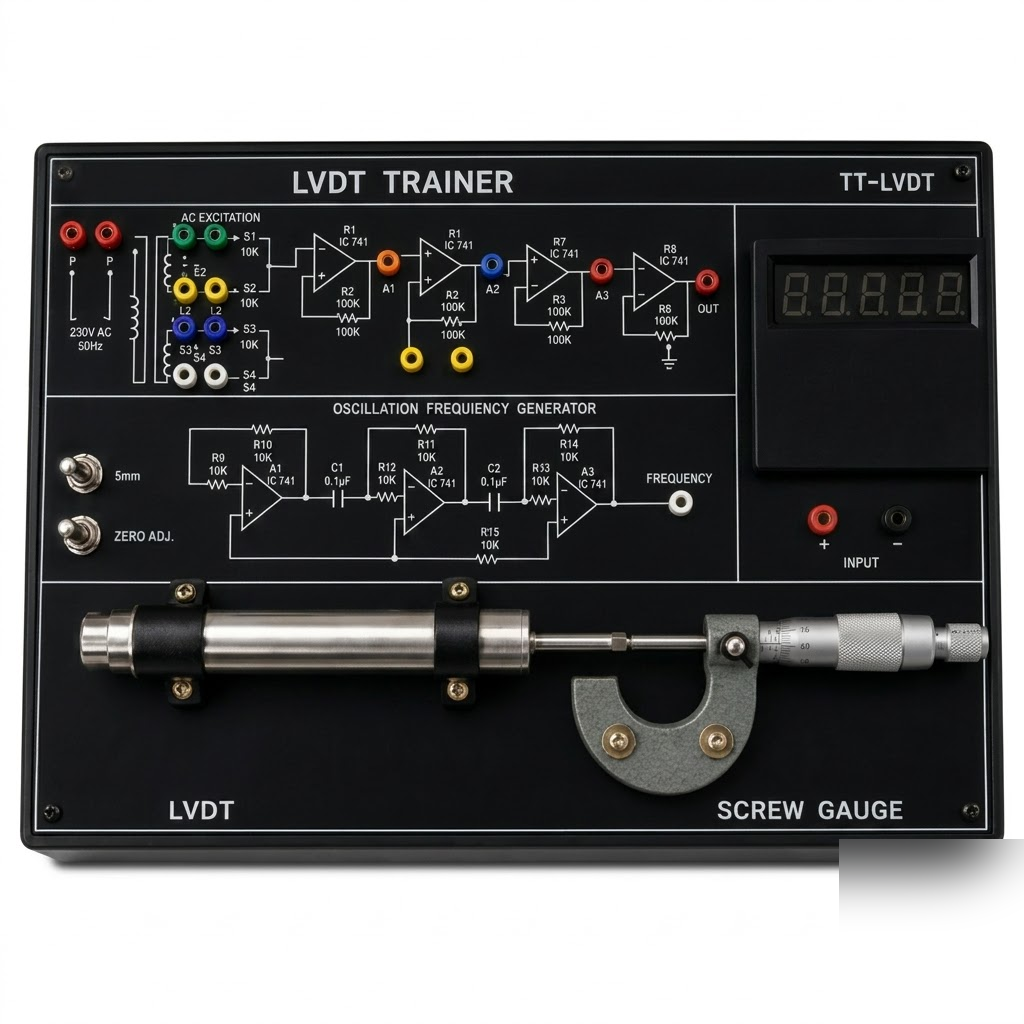 [AJK-INLA-7268] AJKANT LVDT Transducer trainer (Model: AJK-INLA-7268)