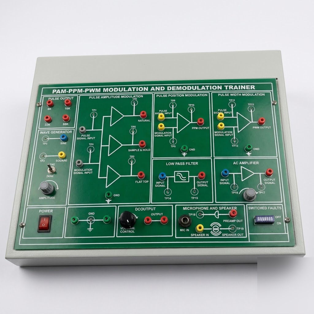 [AJK-COLA-6999] AJKANT PAM PWM PPM Modulation Demodulation Trainer Kit (Model: AJK-COLA-6999)