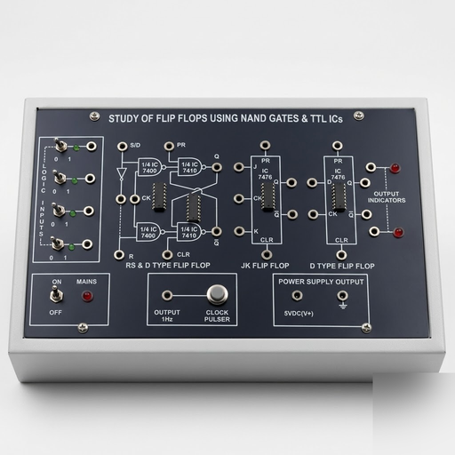 [AJK-DIEL-6909] AJKANT Flip Flops using TTL ICs and NAND Gates (Model: AJK-DIEL-6909)