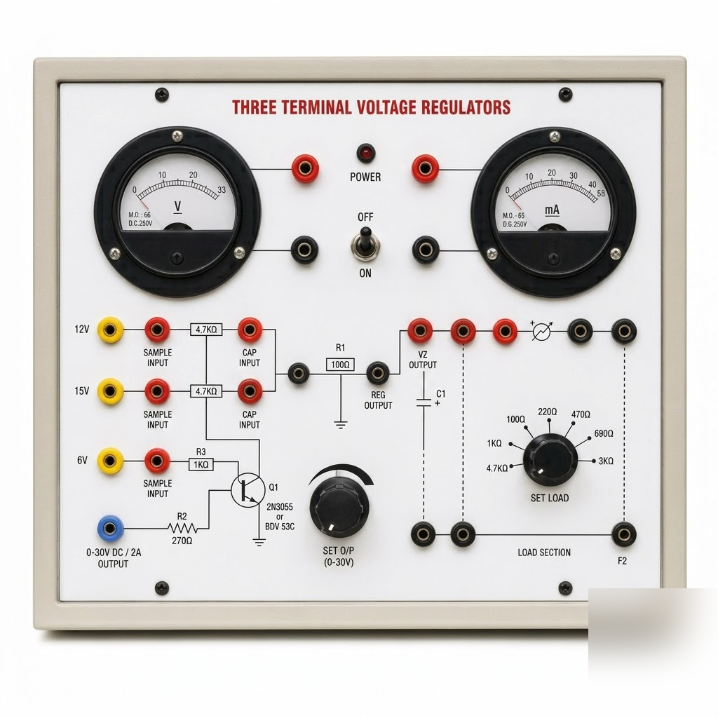 [AJK-ELLA-6786] AJKANT Three Terminal voltage Regulator Trainer (Model: AJK-ELLA-6786)