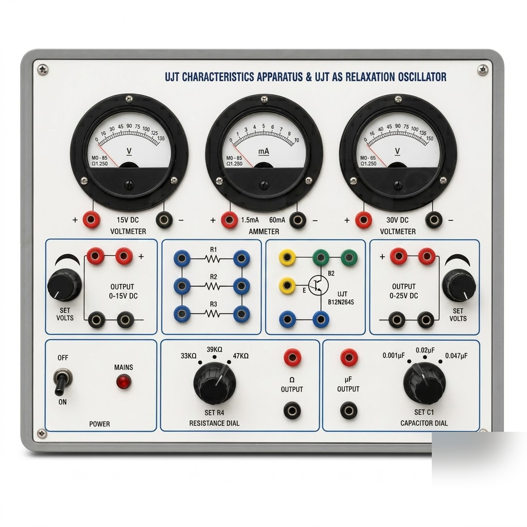 [AJK-ELLA-6707] AJKANT UJT Characteristics Apparatus and UJT as Relaxation Oscillator (Combined Model) (Model: AJK-ELLA-6707)