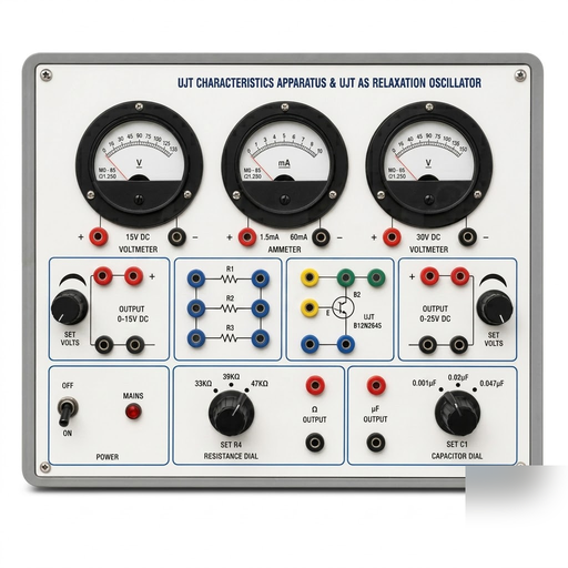 [AJK-ELLA-6707] AJKANT UJT Characteristics Apparatus and UJT as Relaxation Oscillator (Combined Model) (Model: AJK-ELLA-6707)