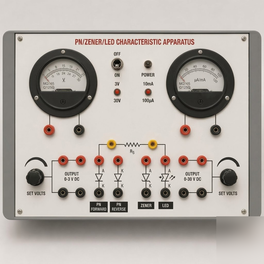 [AJK-ELLA-6690] AJKANT PN Junction Zener Diode LED Characteristics Apparatus (Model: AJK-ELLA-6690)
