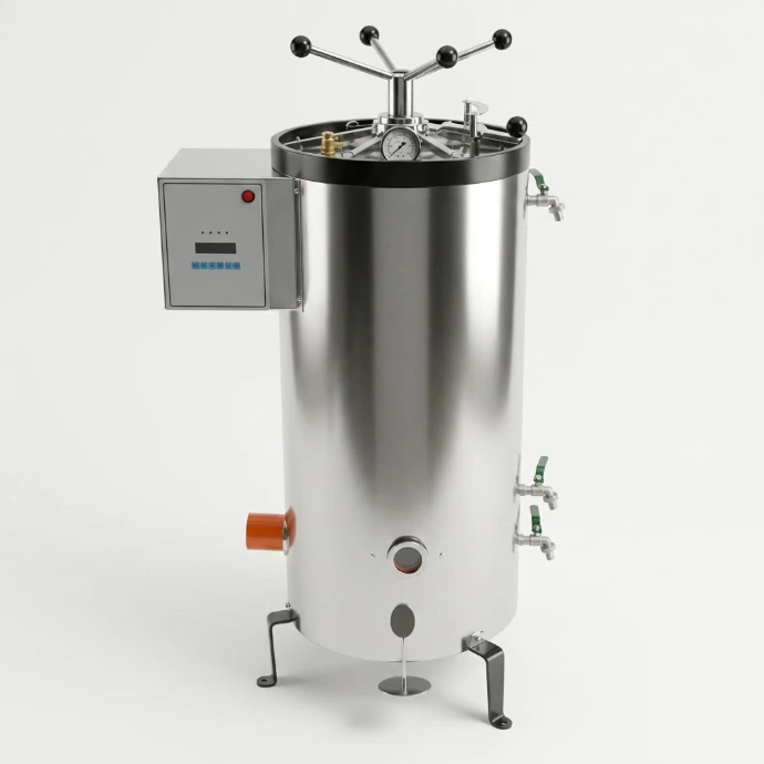 [AJK-AUTO-6544] AJKANT VERTICAL TRIPLE WALLED RADIAL LOCKING AUTOCLAVE FULLY S.S (Model: AJK-AUTO-6544)