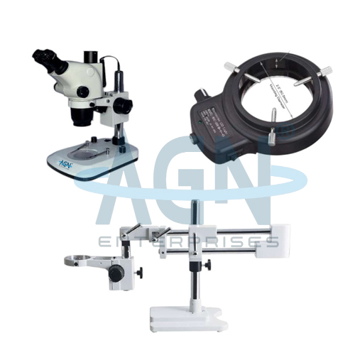 [AJK-MICR-6293] AJKANT Stereo Zoom Microscope with Boom Stand and Ring Light (Model: AJK-MICR-6293)
