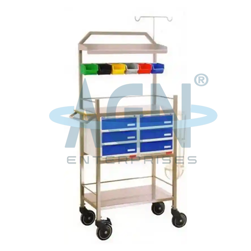 [AJK-CAAM-4902] AJKANT CRASH CART TROLLEY SS 6 DRAWER (Model: AJK-CAAM-4902)