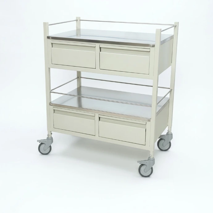 [AJK-CAAM-4896] AJKANT MEDICINE TROLLEY SS 4 DRAWER (Model: AJK-CAAM-4896)